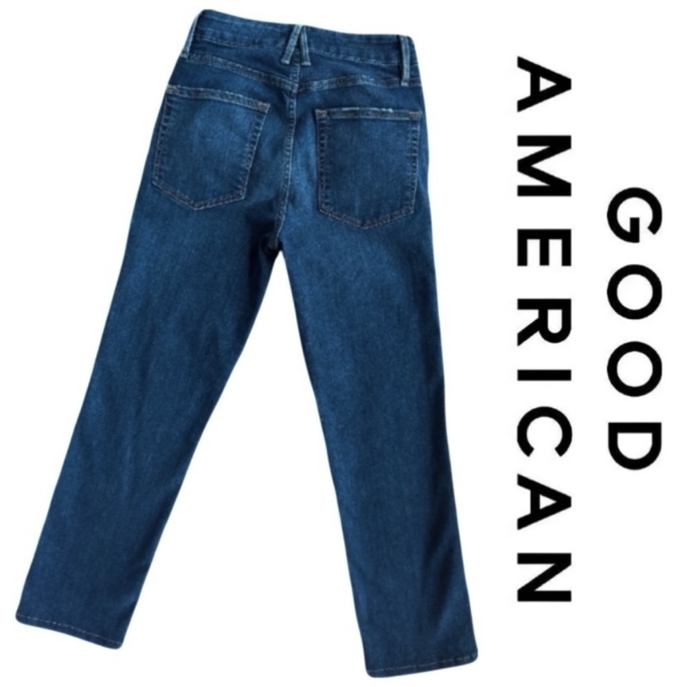 Good American Blue Straight Leg Jeans